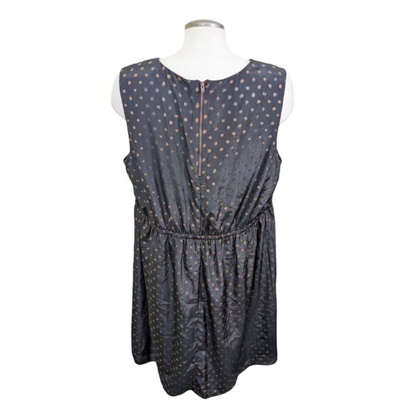 Lane Bryant Surplice Front Dress Plus 3X Black Gold Dots Sleeveless Lined Party - Picture 5 of 6